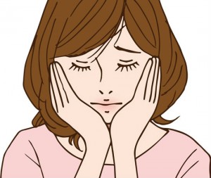 憂うつになっている女性